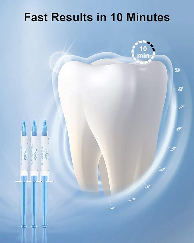 MySmile Teeth Whitening Gel Pen Refill Pack, 3 Non-Sensitive Teeth Whitening Pen, Deluxe Teeth Whitener Dental Grade Tooth Whitening Gel with Carbamide Peroxide for Home, 10 min Fast Result