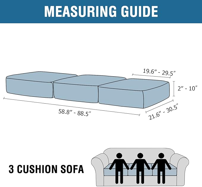 H.VERSAILTEX Velvet Stretch Couch Cushion Cover Plush Cushion Slipcover for Chair Loveseat Sofa Cushion Furniture Protector Seat Cushion Sofa Cover (3 Piece Sofa Cushion Covers, Deep Teal)