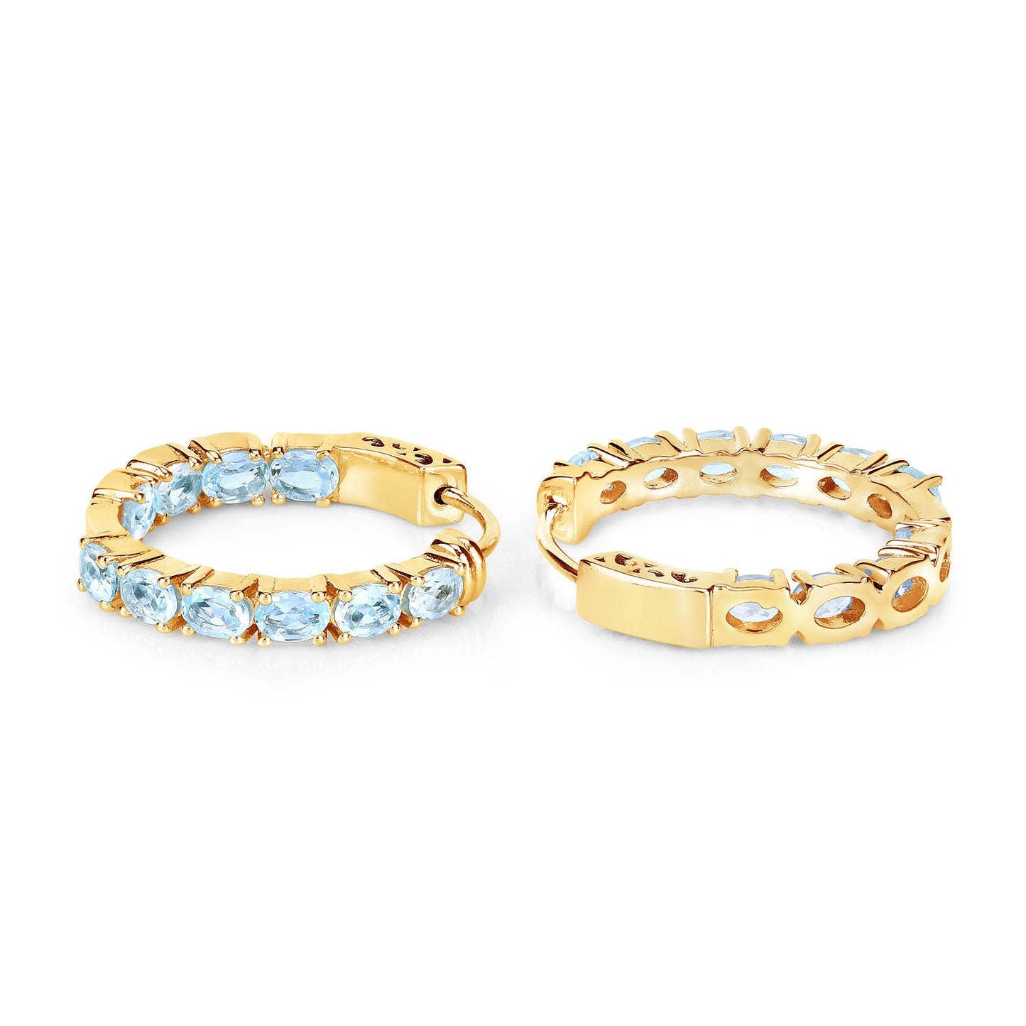 3.80 Carat Genuine Blue Topaz .925 Sterling Silver Earrings