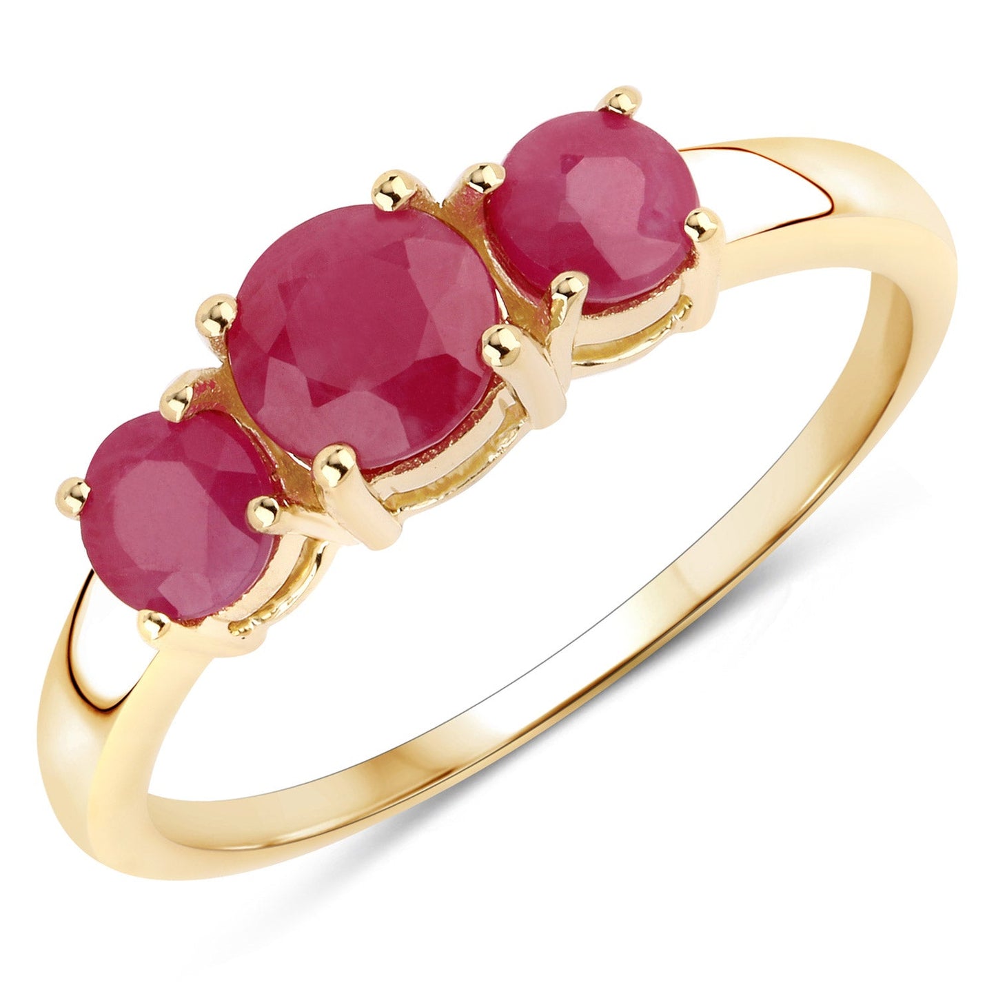 1.15 Carat Genuine Ruby 14K Yellow Gold Ring