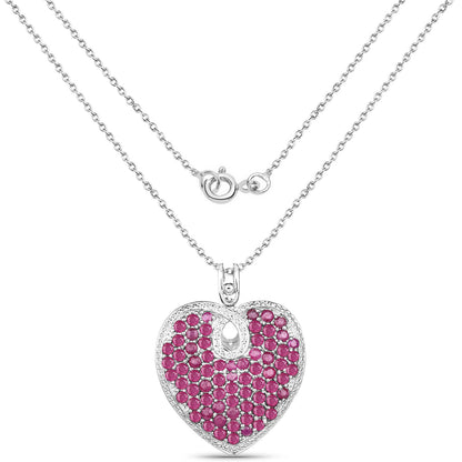 8.03 Carat Genuine Ruby .925 Sterling Silver Pendant