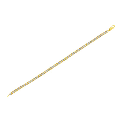 10K Yellow Gold Plated .925 Sterling Silver 1 cttw Prong-Set Diamond Pear Shape Link Bracelet (I-J Color, I1-I2 Clarity) - 7.25"