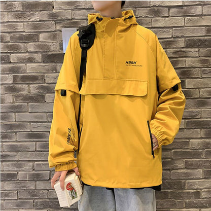 Men's Hooded Windbreaker Bomber Jacket Sportswear