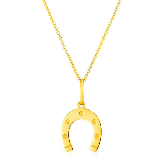 Collier en or jaune 14 carats avec fer à cheval
