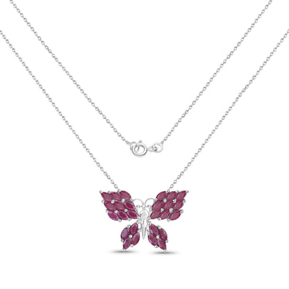 3.12 Carat Genuine Ruby .925 Sterling Silver Pendant