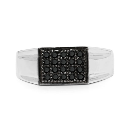 0.30 Carat Genuine Black Diamond .925 Sterling Silver Ring