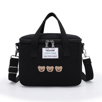 Waterproof Mother-Child Bag with Embroidered Bear Design