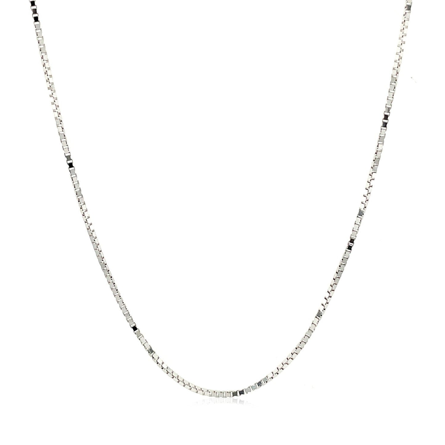10k White Gold Adjustable Box Chain 0.85mm