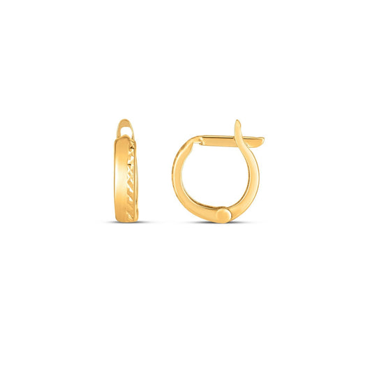 Créoles texturées en or jaune 14 carats (3x10mm)