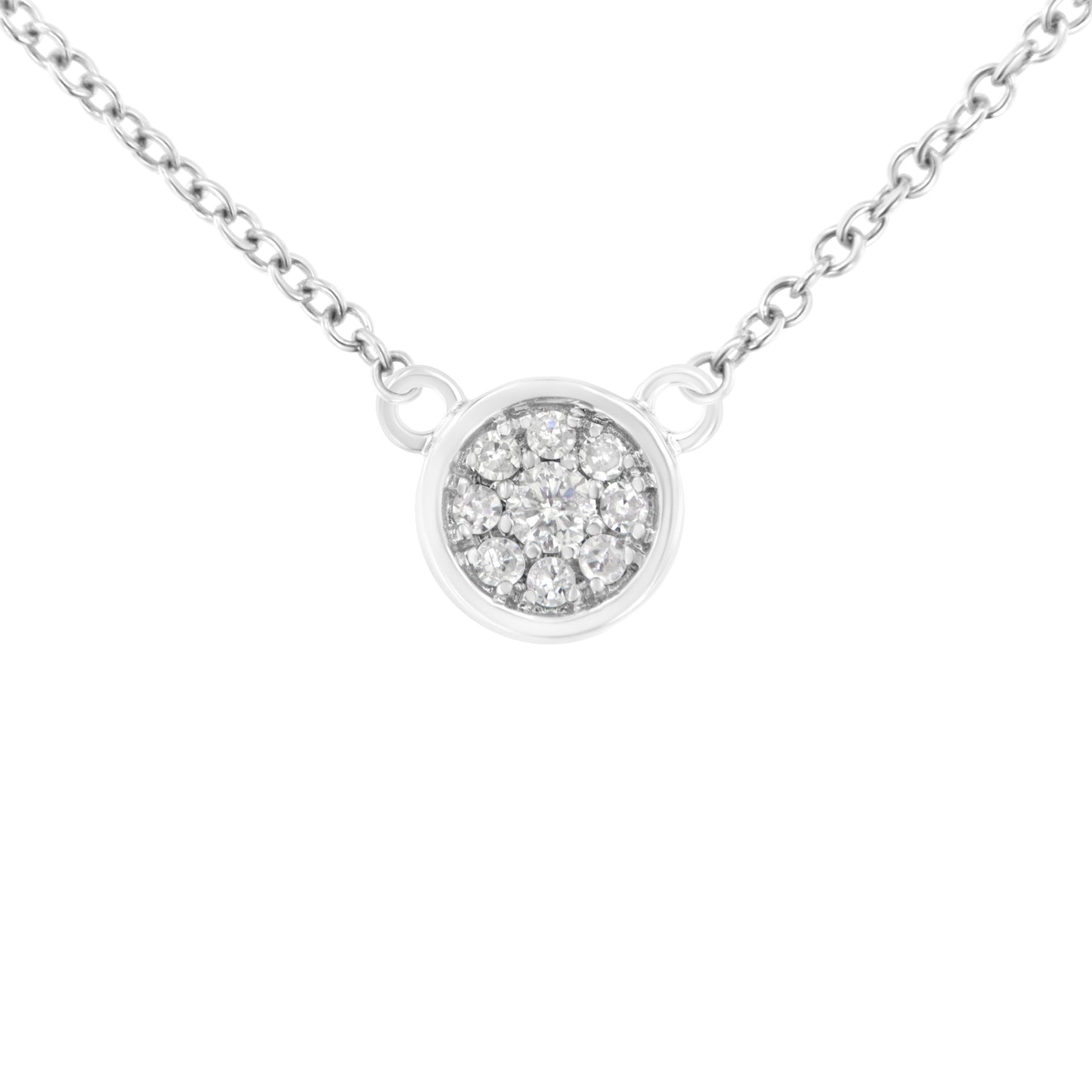 10K White Gold 1/4 Cttw Diamond Flower Pendant Necklace (I-J Color, I2-I3 Clarity) - Adjustable 16-18" chain