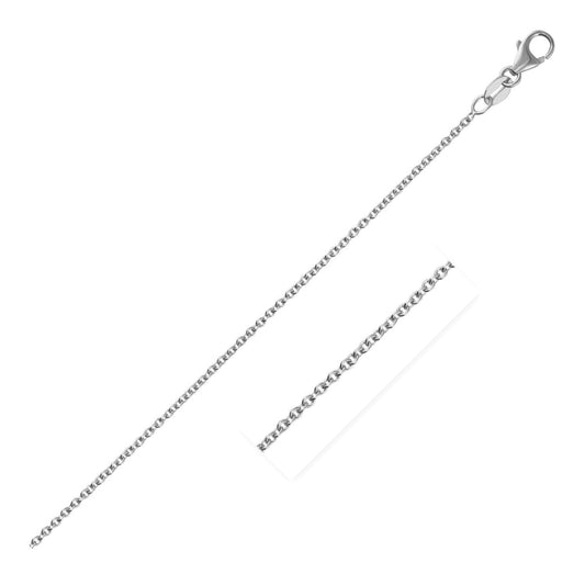 Chaîne maille forçat ronde 1,5 mm en or blanc 14 carats