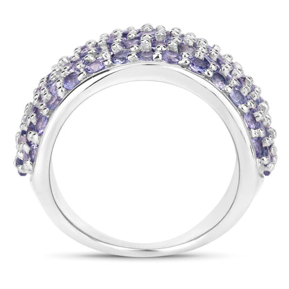4.22 Carat Genuine Tanzanite .925 Sterling Silver Ring