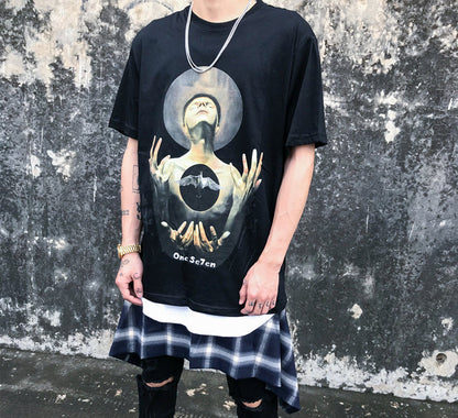 American Streetwear Dark Style T-Shirt with Print