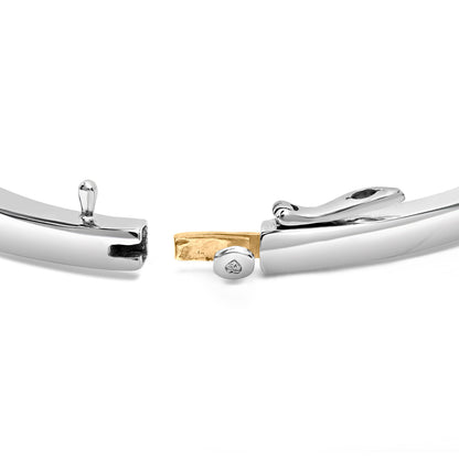 14K Two-Toned Gold Princess Cut Diamond Fashion Bangle (1 cttw, H-I Color, SI1-SI2 Clarity)