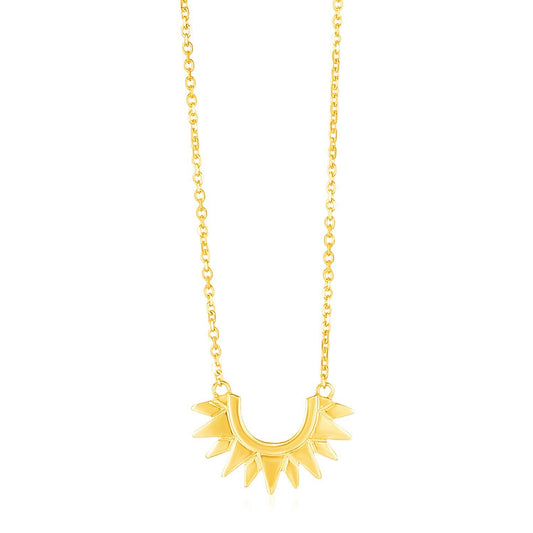 Collier soleil poli en or jaune 14 carats