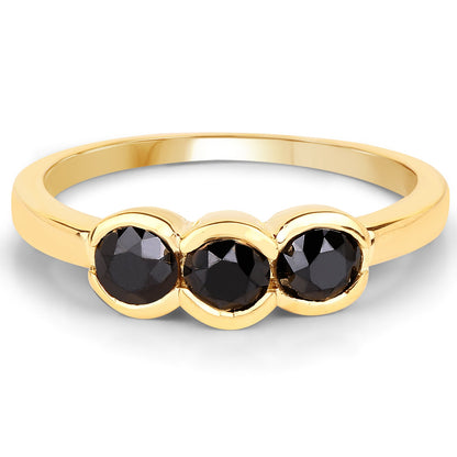 1.16 Carat Genuine Black Diamond .925 Sterling Silver Ring