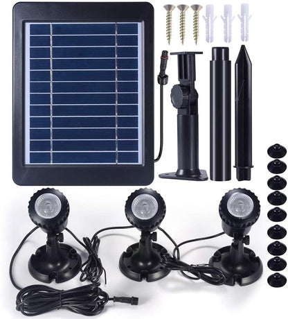 Submersible RGB Solar Garden Spotlights for Pathway Lighting