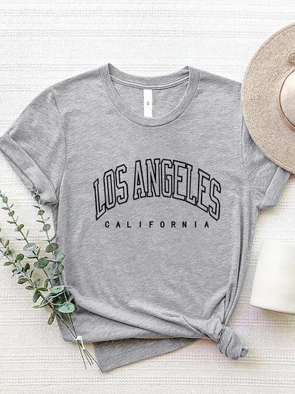 LOS ANGELES CALIFORNIA Round Neck T-Shirt