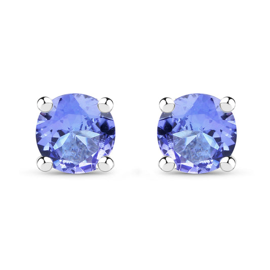 0.46 Carat Genuine Tanzanite .925 Sterling Silver Earrings