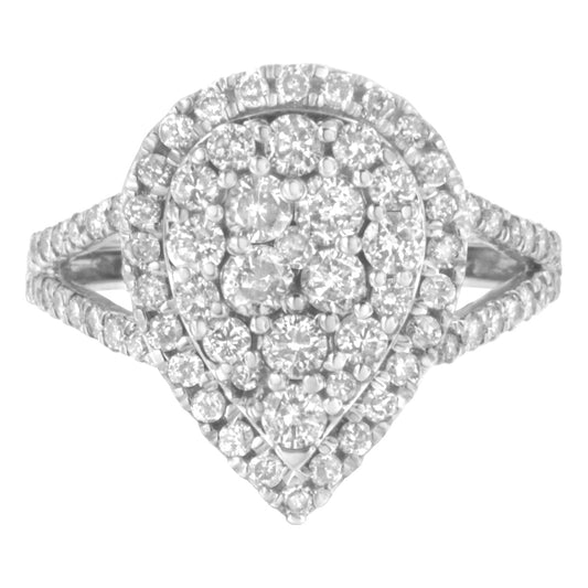 .925 Sterling Silver Diamond Cluster Ring (1 1/2 Cttw, H-I Color, I1-I2 Clarity) - Size 6