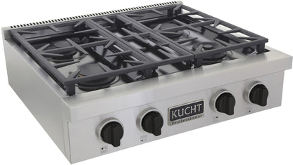 Kucht 30" 4 Burners Stainless Propane Cooktop, KFX309T/LP-K