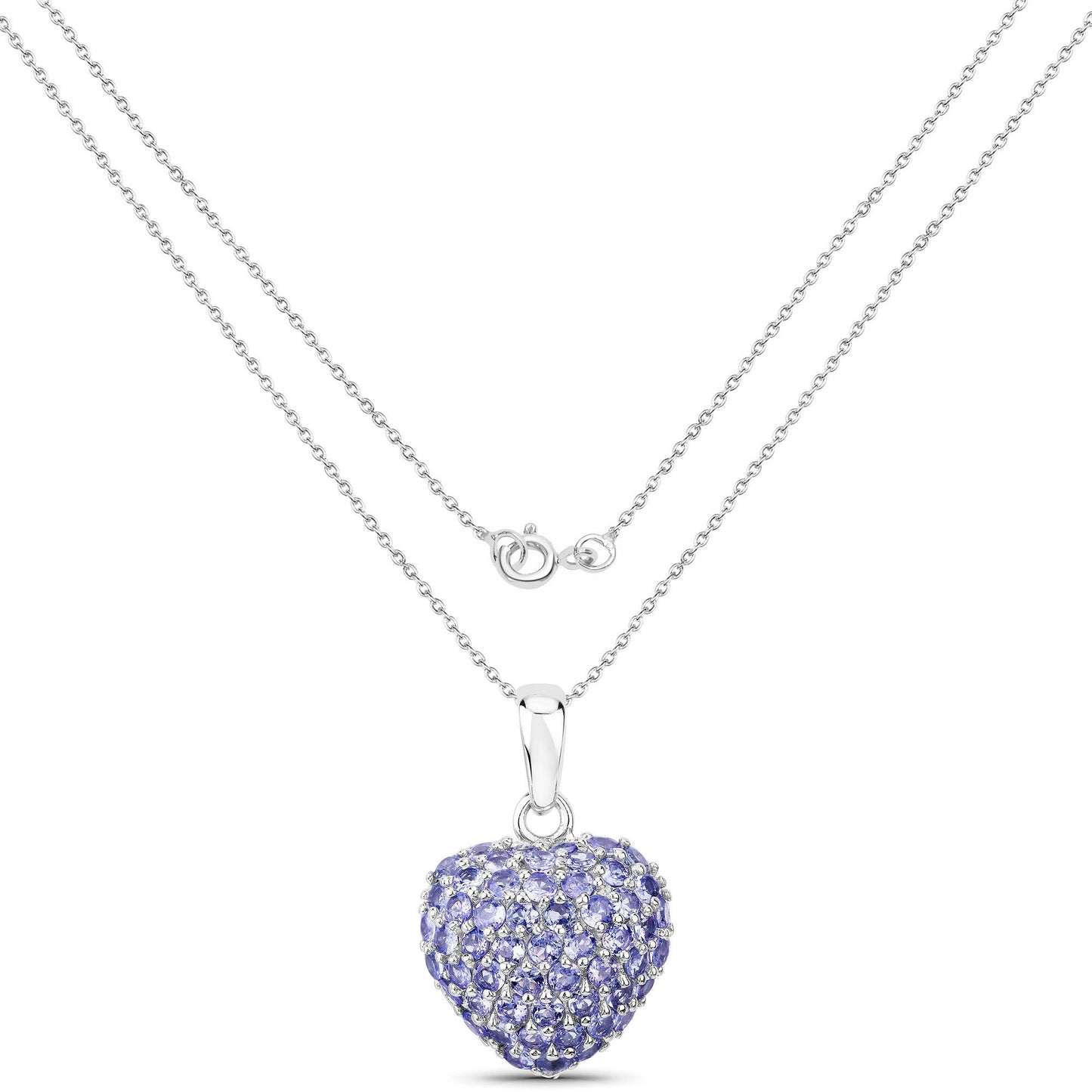 7.00 Carat Genuine Tanzanite .925 Sterling Silver Pendant