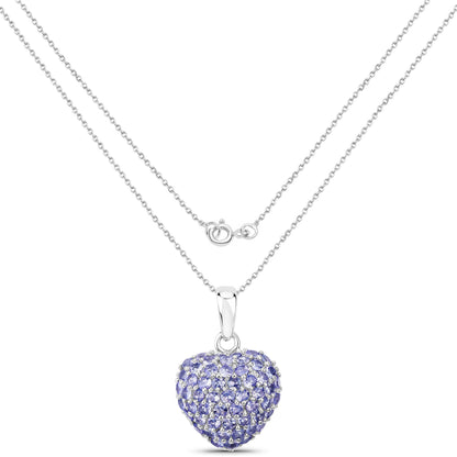 7.00 Carat Genuine Tanzanite .925 Sterling Silver Pendant