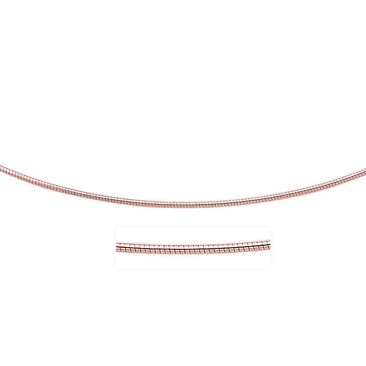 Collier en or rose 14 carats style chaîne oméga ronde