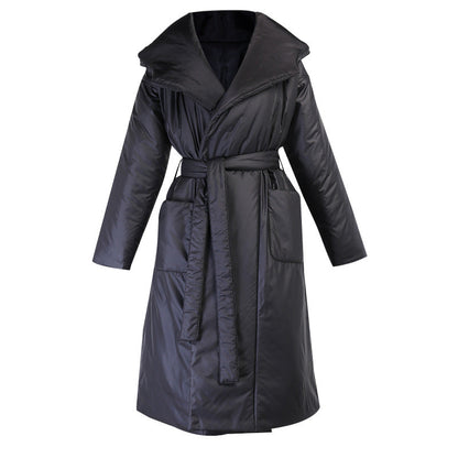 Hooded Long Cotton Padded Jacket for Women
