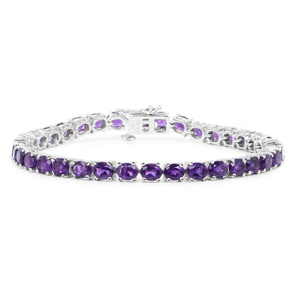 12.58 Carat Genuine Amethyst .925 Sterling Silver Bracelet