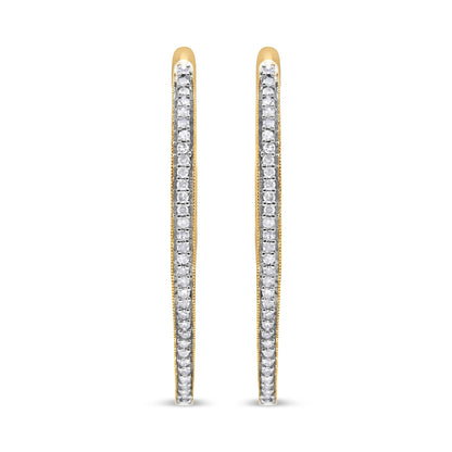 10k Yellow Gold Round Cut Diamond Earrings (1 cttw, I-J Color, I2-I3 Clarity)