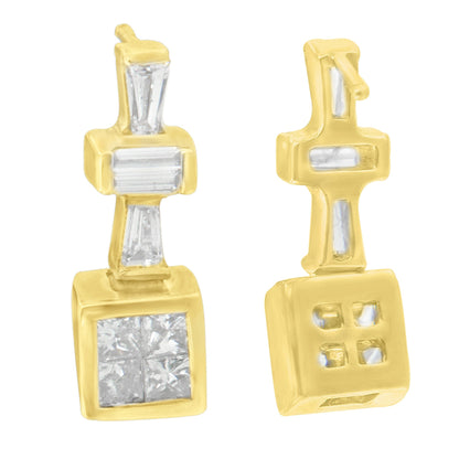 14K Yellow Gold 1 1/3 cttw Diamond Hoop Earrings (G-H, VS1-VS2)