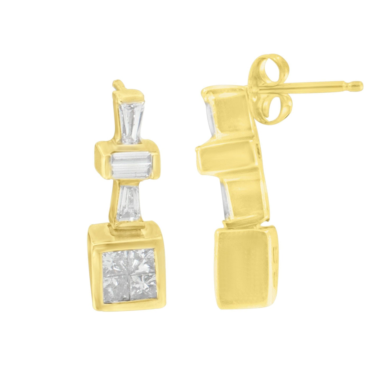 14K Yellow Gold 1 1/3 cttw Diamond Hoop Earrings (G-H, VS1-VS2)