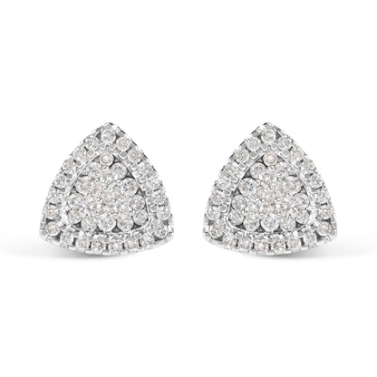 14K White Gold 1/2 cttw Trillion Shaped Diamond Stud Earrings (H-I Clarity, SI2-I1 Color)