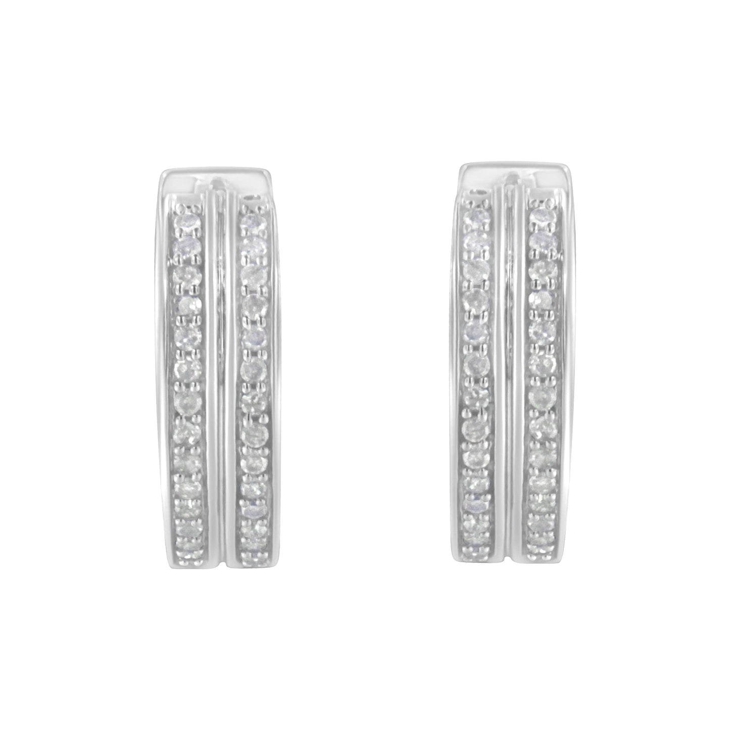 10K White Gold Diamond Hoop Earring (1/2 cttw, I-J Color, I2-I3 Clarity)