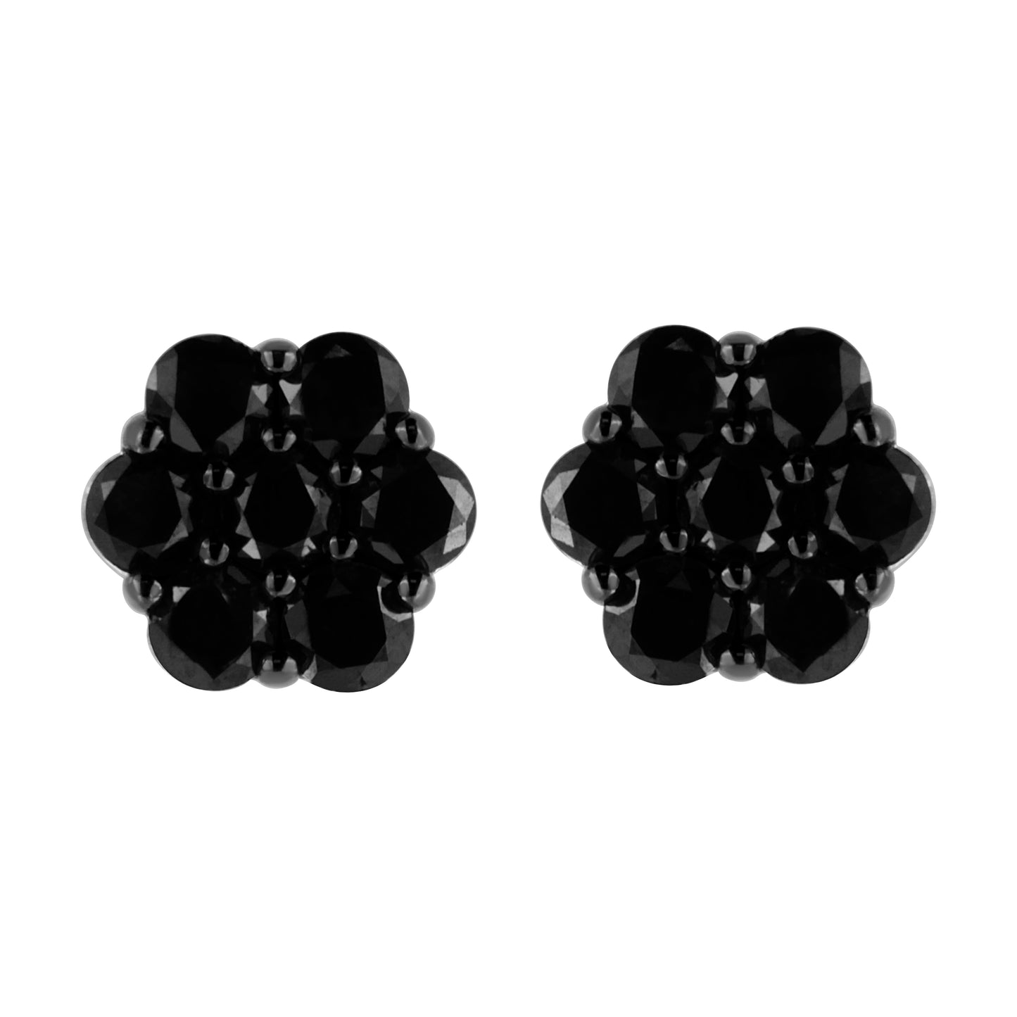 .925 Sterling Silver 1/4 Cttw Treated Yellow Diamond Floral Stud Earrings (Yellow Color, I1-I2 Clarity)