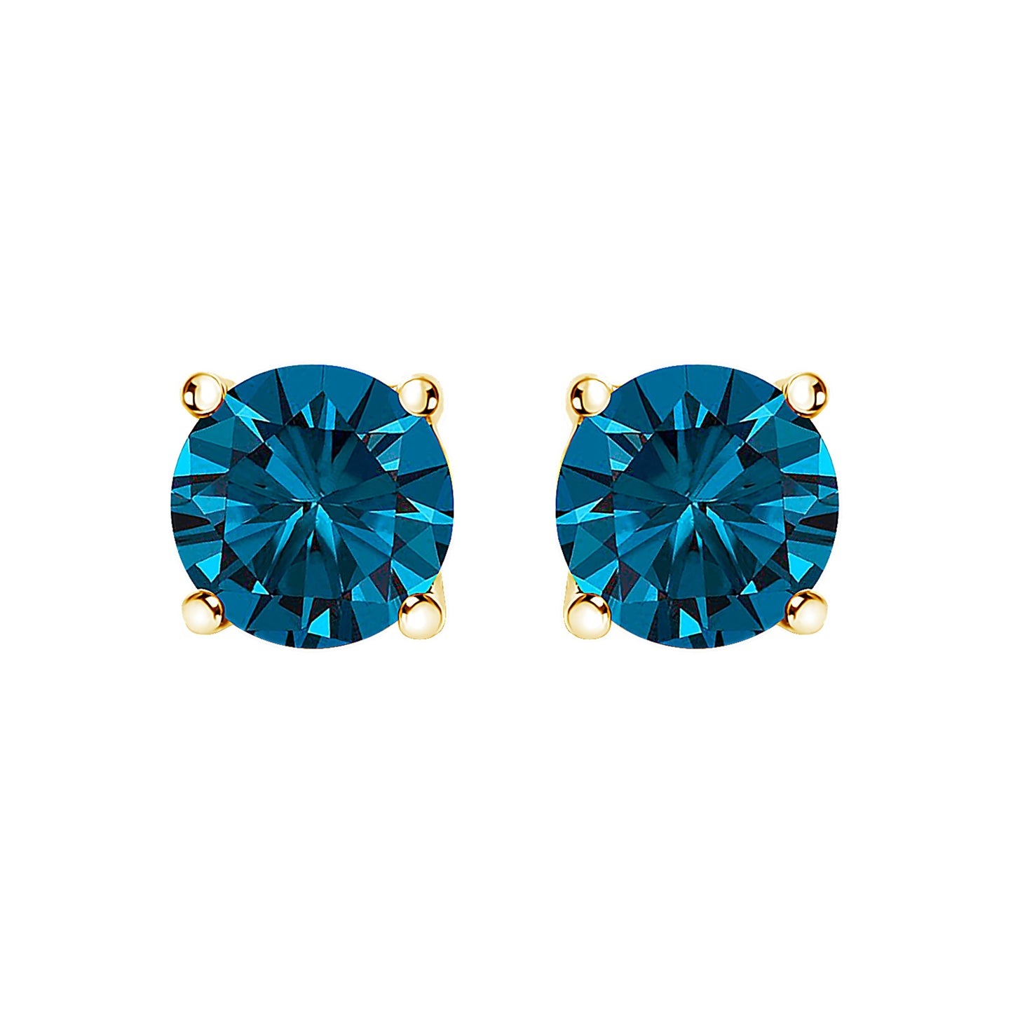 14K White Gold 1.00 Cttw Blue Lab Grown Diamond Stud Earrings with Screw Backs