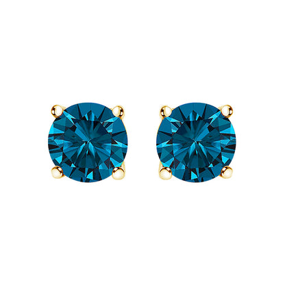14K White Gold 1.00 Cttw Blue Lab Grown Diamond Stud Earrings with Screw Backs