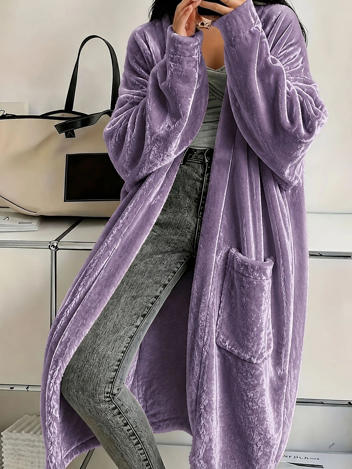 2026 European And American Women's Clothing Amazon Independent Site Velvet Long-Sleeve Fashion Casual Coat Cape Jacket