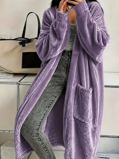 2026 European And American Women's Clothing Amazon Independent Site Velvet Long-Sleeve Fashion Casual Coat Cape Jacket