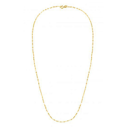 Chaîne Valentino alternée en or jaune 14 carats (1,40 mm)