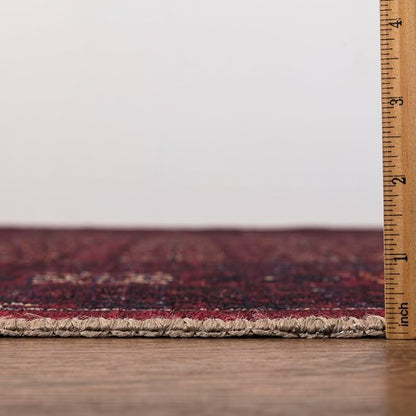 Keen Home Design 2x12 Rug - Machine Washable Runner with Non-Slip Backing, Ideal for Hallway, Entryway, Kitchen, Laundry Room - Vintage, Easy Clean, Durable, Low Pile Rug - (2'6" x 12')