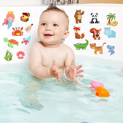 Window Clings Stickers for Kids Window Gel Clings Decals Thick Gel Clings Toddlers and Adults Classroom Home Nursery Airplane Birthday Party Supplies (Jungle Animals + Sea Animals)