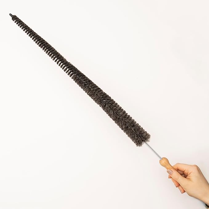 Konex Professional 28-Inch Soft Goat Hair Dryer Lint Brush Vent Cleaner, Home Essentials Maintenance Tool, Dryer Vent Brush. Manufactured in Belgium.