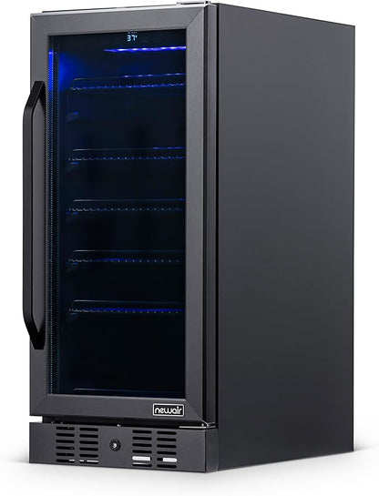 Newair 24" Wine and Beverage Refrigerator 20 Bottle and 70 Can Capacity, Built-in or Freestanding Cooler, Dual Zone Fridge in Stainless Steel with Splitshelf