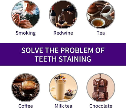 Purple Toothpaste for Teeth Whitening, Purple Whitening Toothpaste for Adults,Tooth Stain Remover Gel - Tooth Whitener Suitable for Smoking, Coffee, and Removing Dental Stone ﻿(2fl oz/60ml)