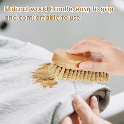 3 Pcs Wood Laundry Stain Brush Stain Remover Brushes with Boar Bristle Small Stain Brush for Clothes for Scrubbing Stains from Furniture Fabric Leather(3 Pcs F)