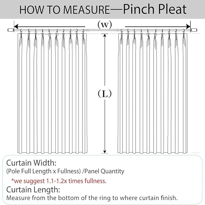 Macochico Pinch Pleated Blackout Linen Curtains 96 Inches Long 100% Light Blocking Burlap Curtains for Bedroom Living Room Thermal Window Panels with Tieback 72”Wx96”L Greyish White 1 Panel