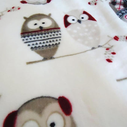 UKELER Owl Sherpa Fleece Blanket Queen Size 80''×90''- Ultra Soft Cozy Flannel Blanket for Bed/Couch/Sofa/Office/Camping, Great Gift for Women's Day,Mother's Day,Father's Day,Thanksgiving,Christmas