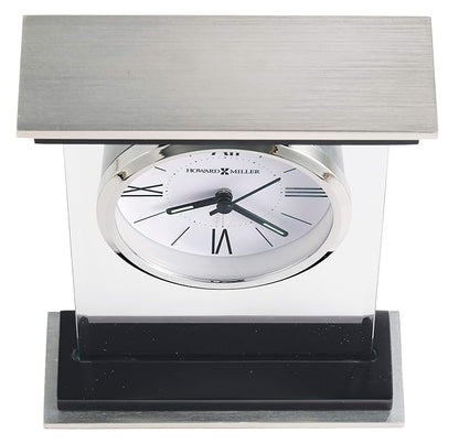 Howard Miller Bryant Tabletop Clock – Modern Desk Clock with Silent Sweep Seconds Luminous Hands Roman Numeral Markers & Bracket Style Design Satin Finish for Home Office & Desktop Decor